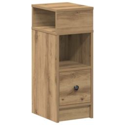 Berkfield Home Bedside Cabinets 2 pcs with Drawer Artisan Oak 25x31x66 cm in Brown - Size: 25 x 31 x 66 cm - thumbnail 5