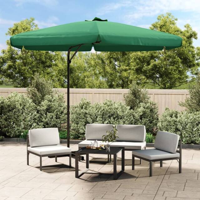 Berkfield Home Outdoor Parasol with Steel Pole 300 cm Green - image 1