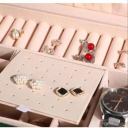 Kelvenix 3 Layer Jewellery Organizer Necklace Storage Box Drawer Cabinet in Green - thumbnail 3
