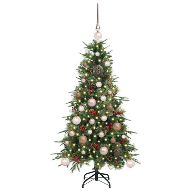 Berkfield Home Elegant Artificial Hinged Christmas Tree Green 120 cm PE & PVC - image 1