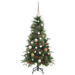 Berkfield Home Elegant Artificial Hinged Christmas Tree Green 120 cm PE & PVC - thumbnail 4