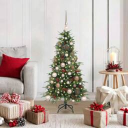 Berkfield Home Elegant Artificial Hinged Christmas Tree Green 120 cm PE & PVC - thumbnail 2