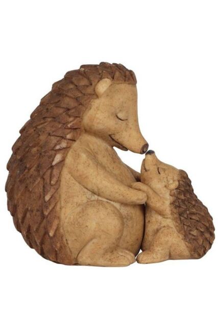 KDMD Happy Hoglet Mother & Baby Hedgehog Ornament in Brown - image 1