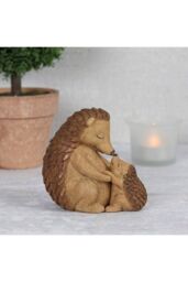 KDMD Happy Hoglet Mother & Baby Hedgehog Ornament in Brown - thumbnail 4