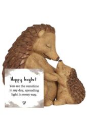 KDMD Happy Hoglet Mother & Baby Hedgehog Ornament in Brown - thumbnail 3