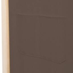 Berkfield Home Stylish 5-Panel Room Divider Brown 200x170x4 cm Fabric - Size: 200 x 170 x 4 cm - thumbnail 7