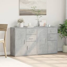 Berkfield Home Sideboards 2 pcs Concrete Grey 60x31x70 cm Engineered Wood - Size: 60 x 31 x 70 cm - thumbnail 3