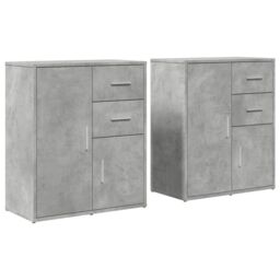 Berkfield Home Sideboards 2 pcs Concrete Grey 60x31x70 cm Engineered Wood - Size: 60 x 31 x 70 cm - thumbnail 2