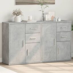Berkfield Home Sideboards 2 pcs Concrete Grey 60x31x70 cm Engineered Wood - Size: 60 x 31 x 70 cm - thumbnail 1