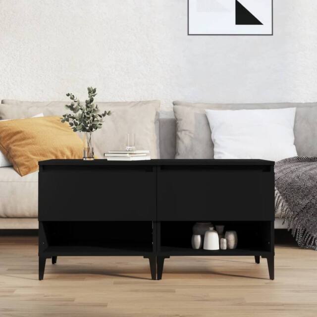Berkfield Home Side Tables 2 pcs Black 50x46x50 cm Engineered Wood - Size: 50 x 46 x 50 cm - image 1