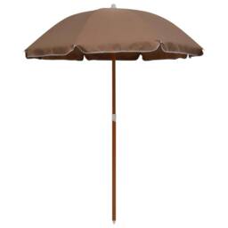 Berkfield Home Parasol with Steel Pole 180 cm Taupe - thumbnail 2