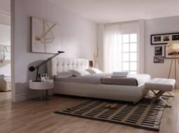 Angel Cerda White Leatherette Bench, Chrome Legs, 120x45x42 cm - Size: 120 x 45 x 42 cm - thumbnail 5