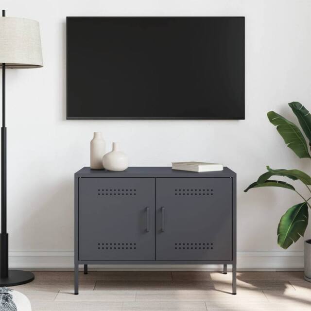 Berkfield Home TV Cabinet Anthracite 68x39x50.5 cm Steel in Dark Grey - image 1