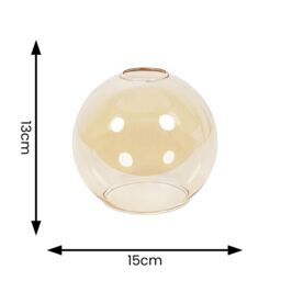 ValueLights Bellamy Easy Fit Amber Glass Shade - Size: 6 inches - thumbnail 6