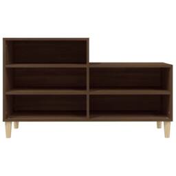 Berkfield Home Shoe Cabinet Brown Oak 102x36x60 cm Engineered Wood - Size: 102 x 36 x 60 cm - thumbnail 5
