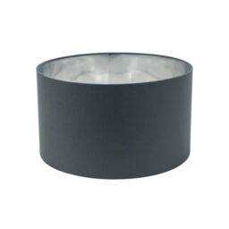 ValueLights Reni Charcoal with Chrome Inner Easy Fit Ceiling Lamp Shade & Bulb - Size: Small - thumbnail 6