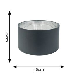 ValueLights Reni Charcoal with Chrome Inner Easy Fit Ceiling Lamp Shade & Bulb - Size: Small - thumbnail 5
