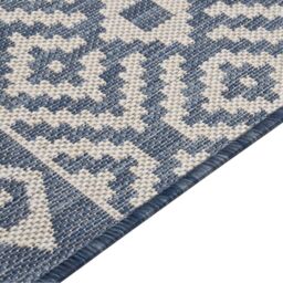 Berkfield Home Outdoor Flatweave Rug 200x280 cm Blue Stripes - Size: 100 cm diameter - thumbnail 4