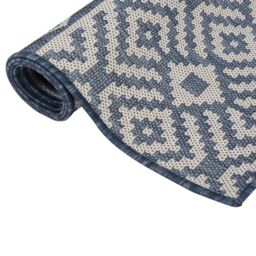 Berkfield Home Outdoor Flatweave Rug 200x280 cm Blue Stripes - Size: 100 cm diameter - thumbnail 3
