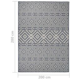 Berkfield Home Outdoor Flatweave Rug 200x280 cm Blue Stripes - Size: 100 cm diameter - thumbnail 6