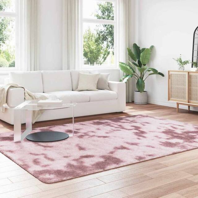 Berkfield Home Shaggy Rug High Pile NAVARRA Dusty Pink 200x290 cm Polyester - Size: Medium - image 1