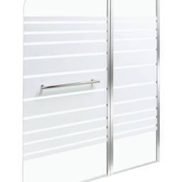 Wyld and Coco Silver Shower-Bath Screen 140 x 100 cm Adjustable in Clear - thumbnail 2