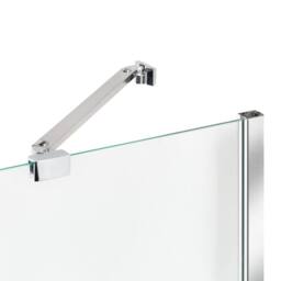 Wyld and Coco Silver Shower-Bath Screen 140 x 100 cm Adjustable in Clear - thumbnail 4