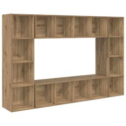 Berkfield Home TV Cabinet 4 pcs Brown 37 x 37 x 142.5 cm Engineered wood - thumbnail 3