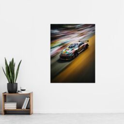 "Artery8 Wall Art Print Motorsport Sports Car Racing Motion Blur Speed Artwork Poster - Size: W24"" x H32""" - thumbnail 4