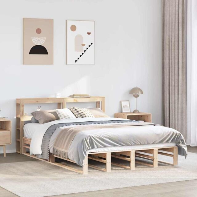 Berkfield Home Bed Frame without Mattress 120x190 cm Small Double Solid Wood Pine in Brown - image 1