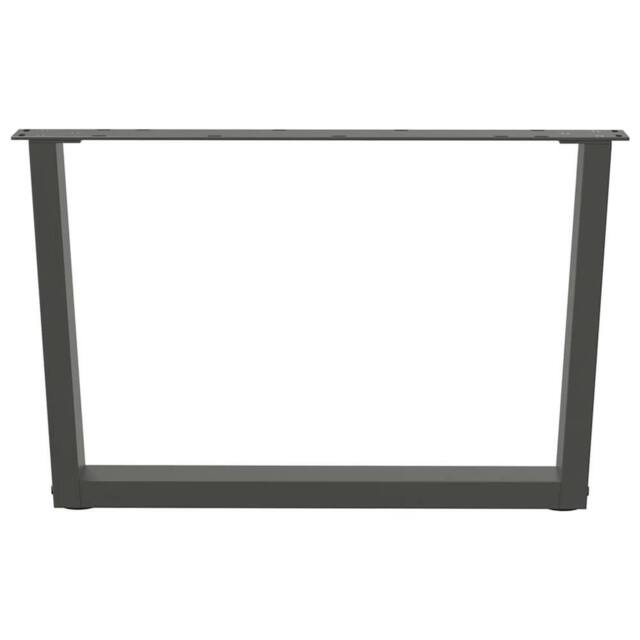 Berkfield Home Modern Dining Table Legs V-Shape 2 pcs Anthracite 70x(42-43.3) cm in Dark Grey - image 1