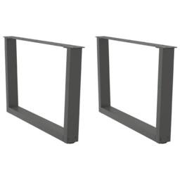 Berkfield Home Modern Dining Table Legs V-Shape 2 pcs Anthracite 70x(42-43.3) cm in Dark Grey - thumbnail 2