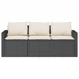 Berkfield Home 2 Piece Garden Dining Set with Cushions Black Poly Rattan - thumbnail 6
