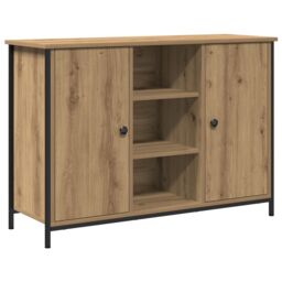 Berkfield Home Sideboard Artisan Oak 100x35x70 cm Engineered Wood & Steel in Brown - Size: 100 x 35 x 70 cm - thumbnail 2