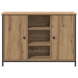 Berkfield Home Sideboard Artisan Oak 100x35x70 cm Engineered Wood & Steel in Brown - Size: 100 x 35 x 70 cm - thumbnail 6