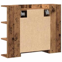 Berkfield Home Modern Bathroom Mirror Cabinet Old Wood 80x20.5x64 cm Engineered Wood in Brown - thumbnail 6