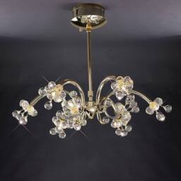 Netlighting Octavia Pendant 9 Light G4 French GoldCrystal NOT LEDCFL Compatible in Gold - thumbnail 2