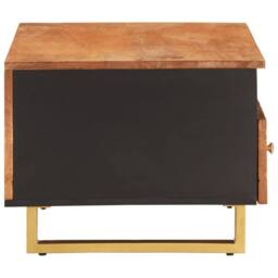 Berkfield Home Beautiful Coffee Table Brown & Black 80x54x40 cm Solid Wood Mango - Size: 80 x 54 x 40 cm - thumbnail 5