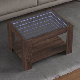 Berkfield Home Decorative Coffee Table with LED Brown Oak 73x53x45 cm Engineered Wood - Size: 73 x 53 x 45 cm - thumbnail 2