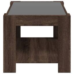 Berkfield Home Decorative Coffee Table with LED Brown Oak 73x53x45 cm Engineered Wood - Size: 73 x 53 x 45 cm - thumbnail 7