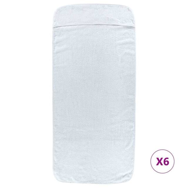 Berkfield Home Soft Beach Towels 6 pcs White 60x135 cm Fabric 400 GSM - image 1