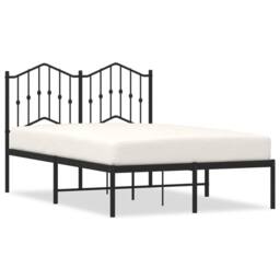 Berkfield Home Metal Bed Frame with Headboard Black 120x190 cm Small Double - thumbnail 2