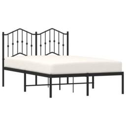 Berkfield Home Metal Bed Frame with Headboard Black 120x190 cm Small Double - thumbnail 3