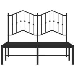 Berkfield Home Metal Bed Frame with Headboard Black 120x190 cm Small Double - thumbnail 5
