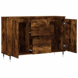 Berkfield Home Sideboard Smoked Oak 104x35x70 cm Engineered Wood in Brown - Size: 104 x 35 x 70 cm - thumbnail 6