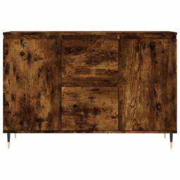 Berkfield Home Sideboard Smoked Oak 104x35x70 cm Engineered Wood in Brown - Size: 104 x 35 x 70 cm - thumbnail 5