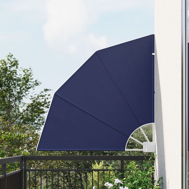 Berkfield Home Balcony Privacy Screen Folding Manual Navy blue 115 x 115 cm Fabric - image 1