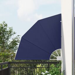 Berkfield Home Balcony Privacy Screen Folding Manual Navy blue 115 x 115 cm Fabric - thumbnail 1