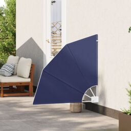 Berkfield Home Balcony Privacy Screen Folding Manual Navy blue 115 x 115 cm Fabric - thumbnail 3