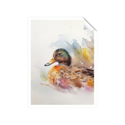 "Warren Reed - Designer Mallard Watercolour Unframed Art Print - Size: W24"" x H36""" - thumbnail 1